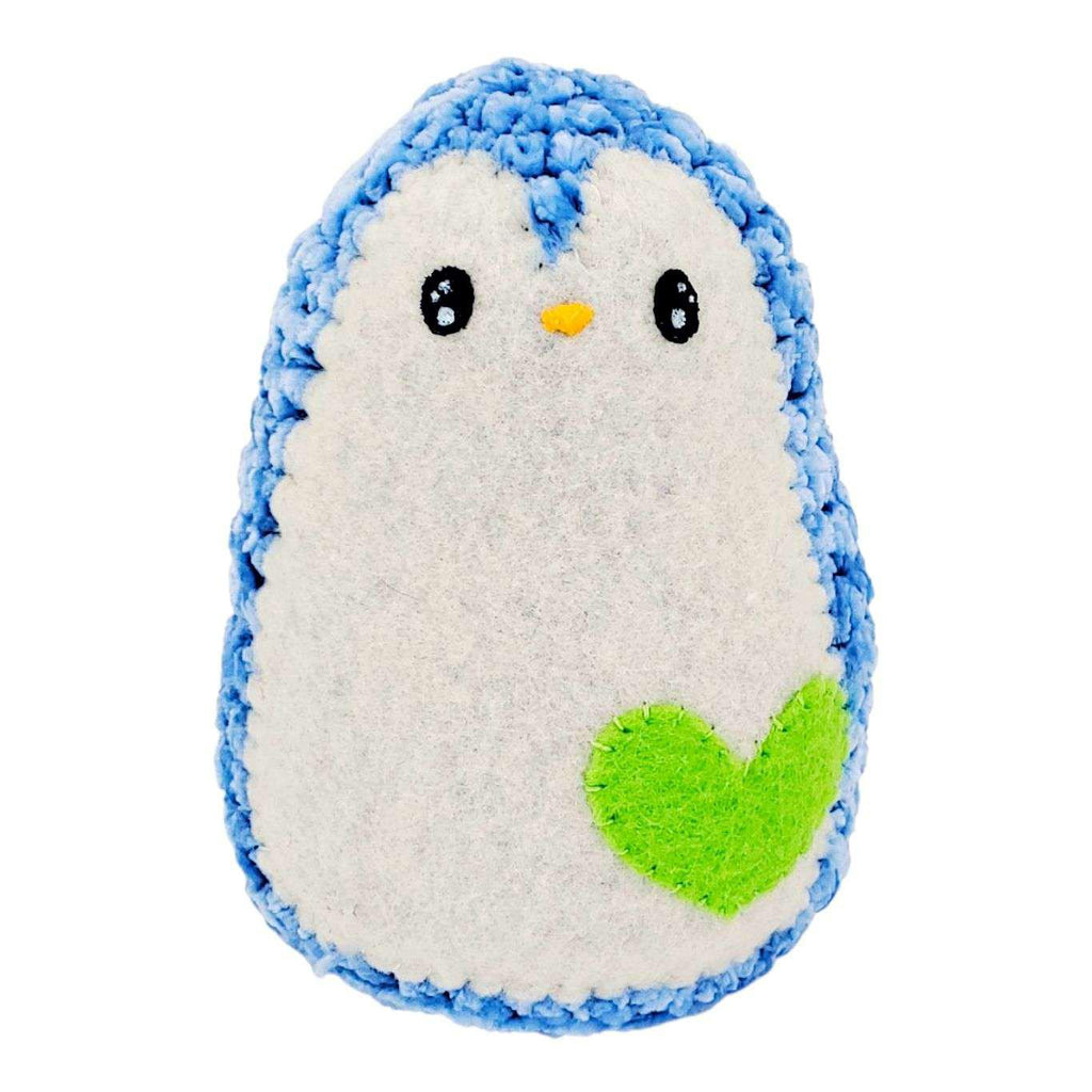 Plush Toy - Medium Penguin (Blue with Lime Green Heart) by Moyo Workshop