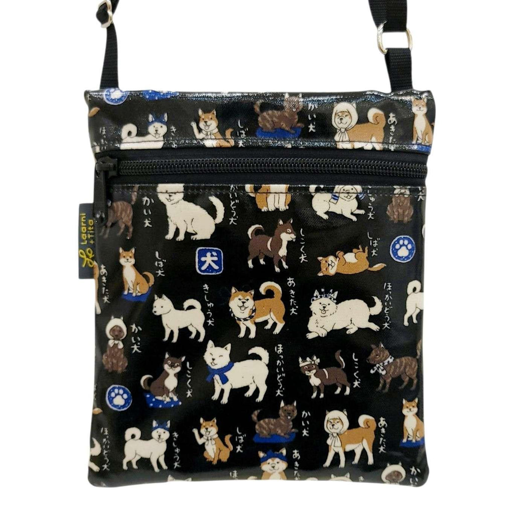 Bag - Small Crossbody (Dogs on Black) by Laarni and Tita