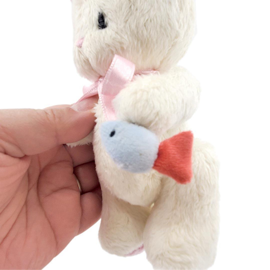 Plush - White Cat with Fish Friend by Frank and Bubby