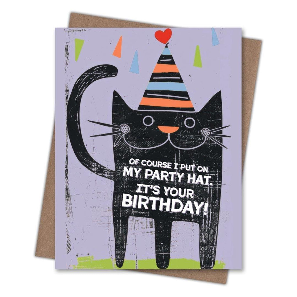 Card - Birthday - Party Hat Kitty Cat by Scarecrow & Nut Tree