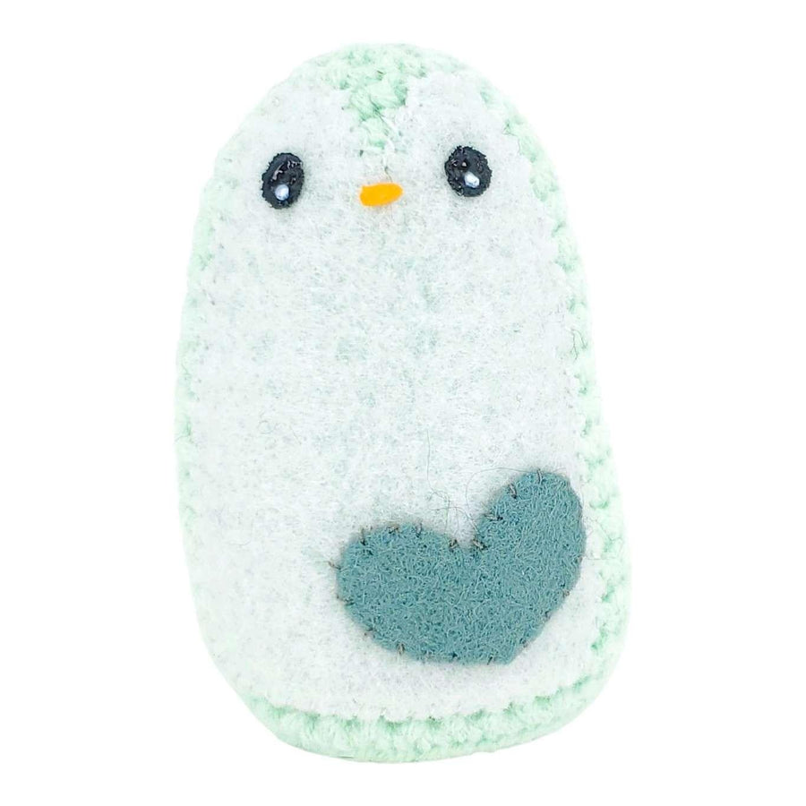 Plush Toy - Small Penguin (Mint with Gray Heart) by Moyo Workshop, image 6 of 6