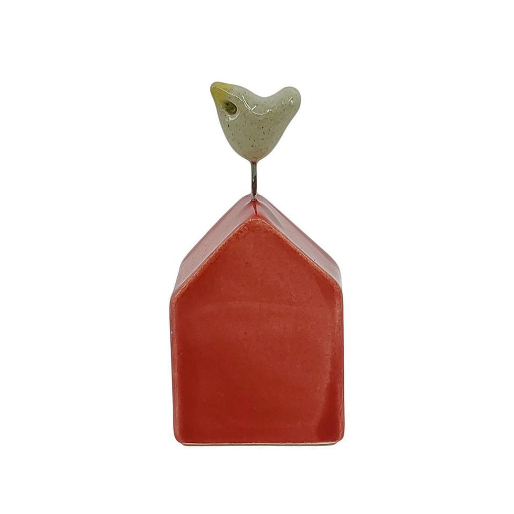 Tiny Pottery House - Red with Bird (Assorted Colors) by Tasha McKelvey