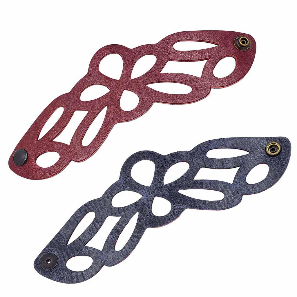 Cuff - Butterfly Reversible (Cranberry Red and Midnight Blue) by Oliotto