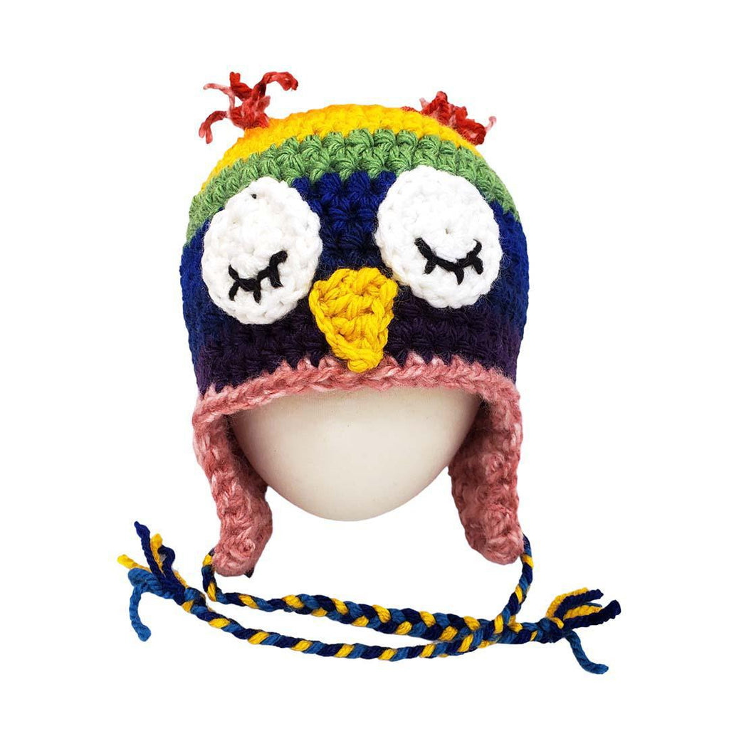 Hat - Toddler - Owl (Rainbow Pink) by Scary White Girl