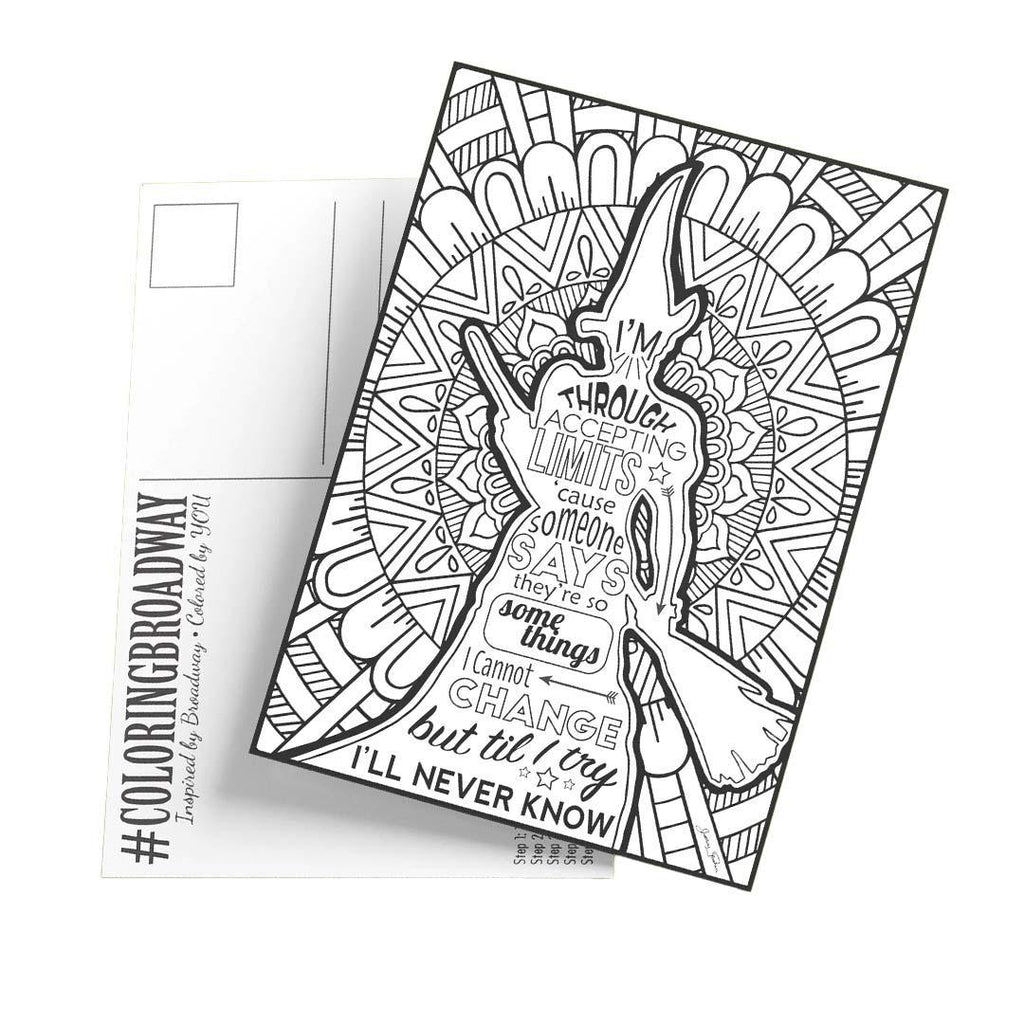 Coloring - Defying Gravity (Pages or Postcards) by Coloring Broadway