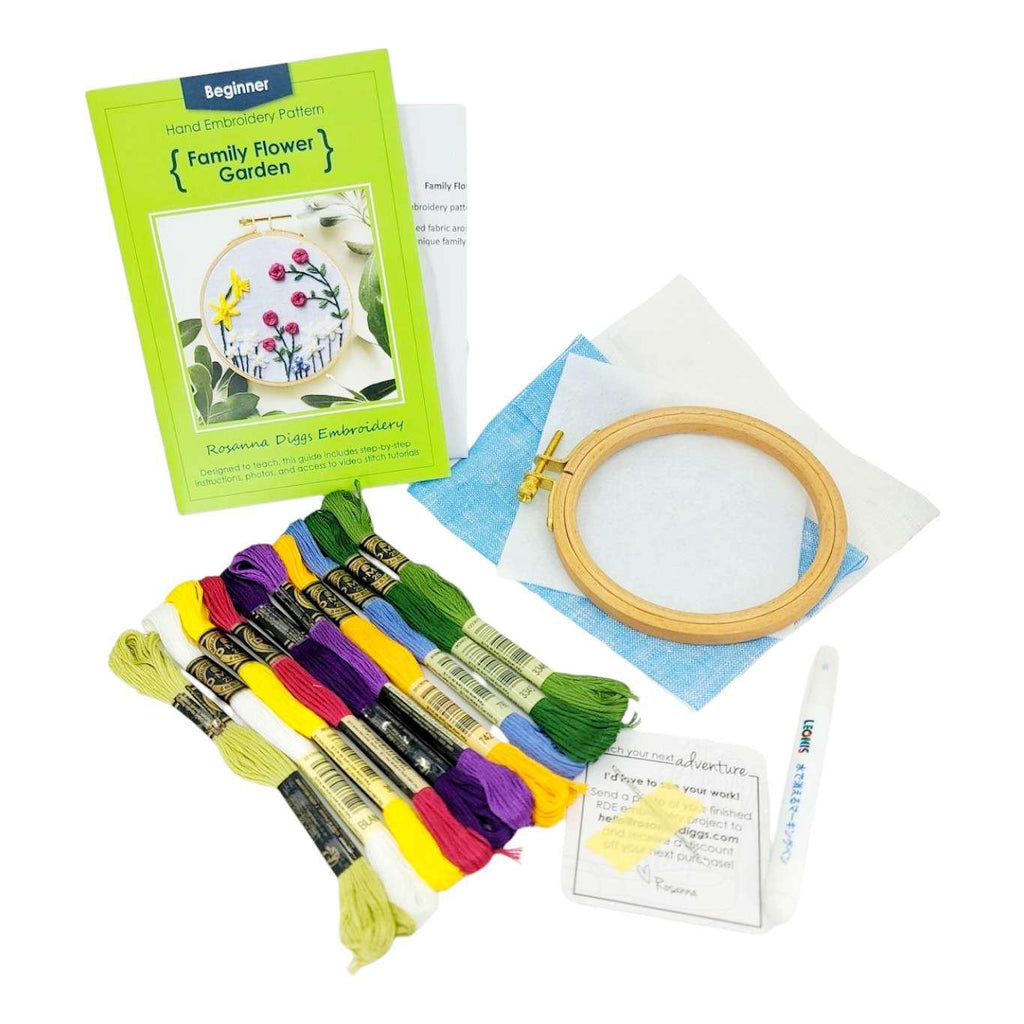 Embroidery Kit - Family Flower Garden by By Hand Craft Co