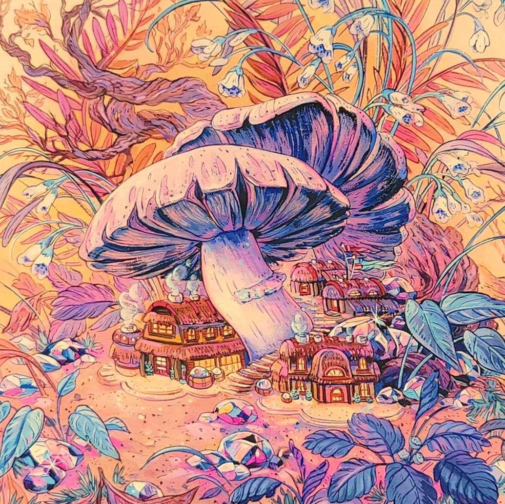 Art Print - 8x10in - Mushroom Grove by Nimasprout