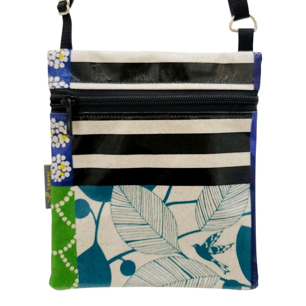Bag - Small Crossbody (Blue Green Linen Mixed Pattern Patchwork) by Laarni and Tita