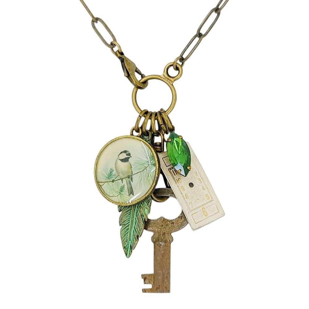 Necklace - ReCollect (Little Black Cap) by Christine Stoll | Altered Relics