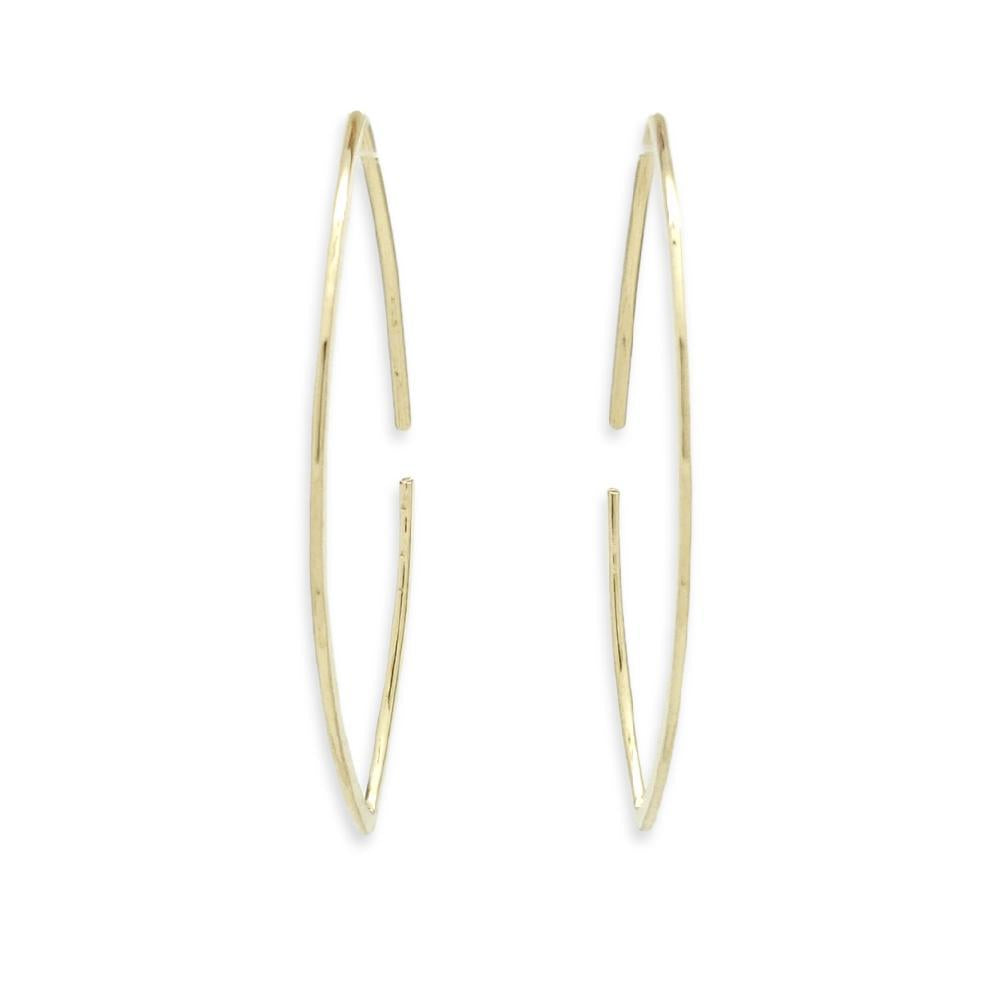 Earrings - Marquise Buffy Hoops Gold Fill by Foamy Wader