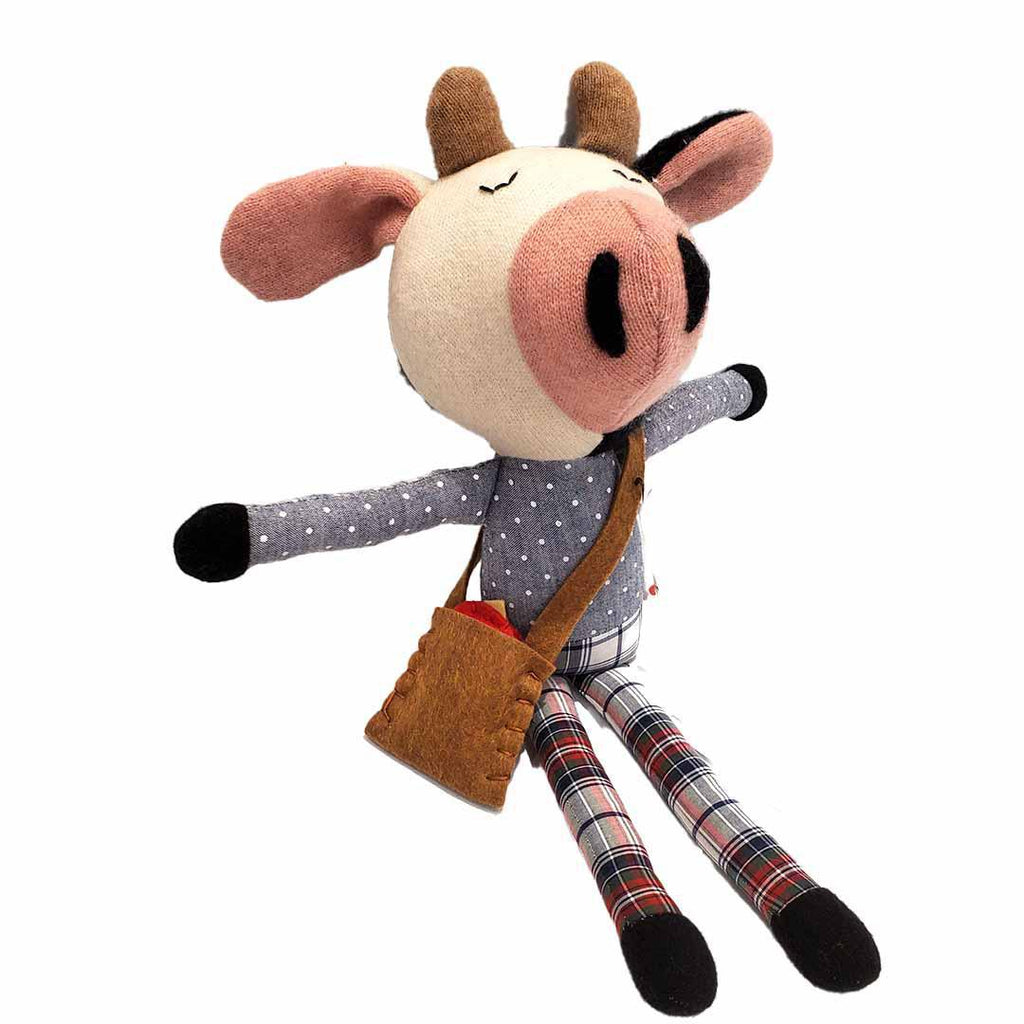 (30% Off) Plush - Cow in Gray Dotted Shirt by Fly Little Bird