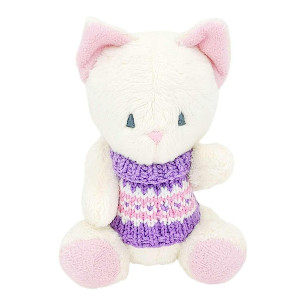 Plush - White Cat in Sweater (Purple Pink) by Frank and Bubby