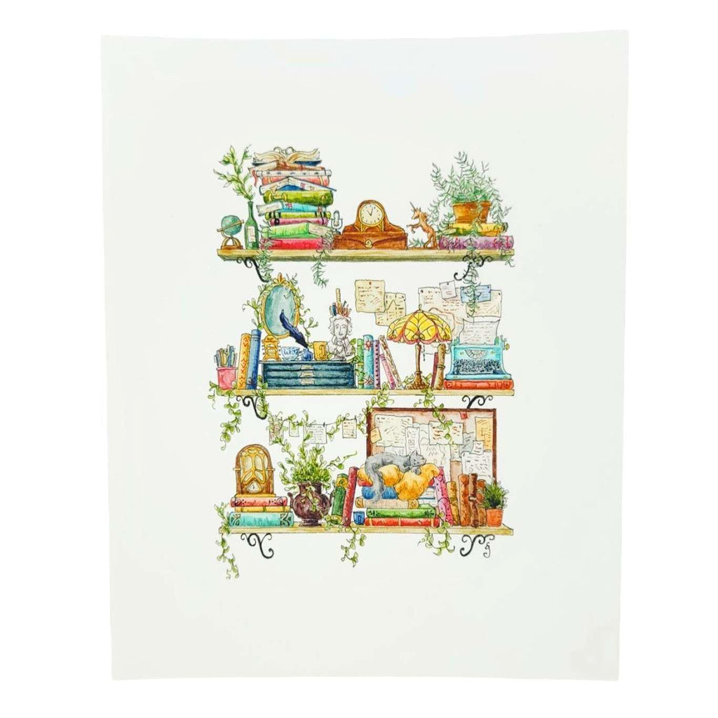 Art Print - 8x10 - The Writer's Shelves by Lizzy Gass