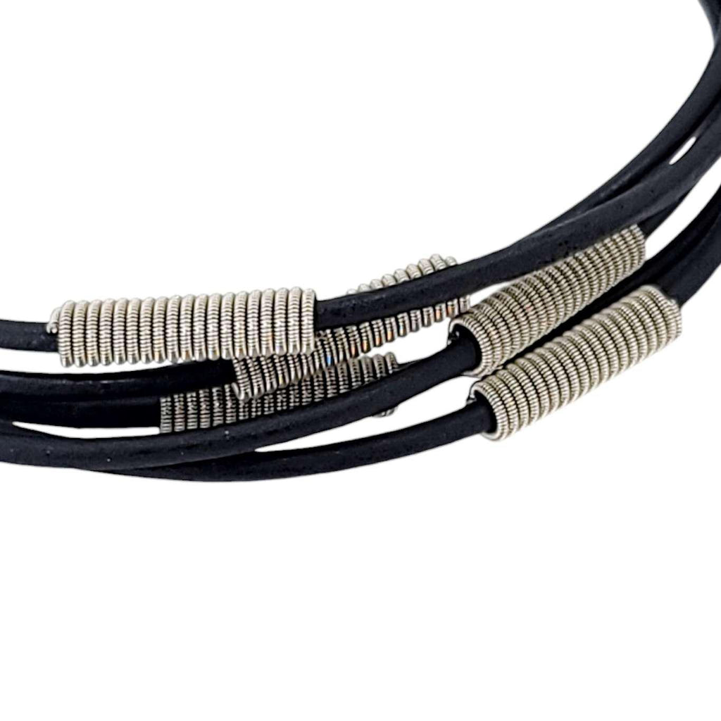 Bracelet - Arpeggio (Black Leather) by High Strung Studios