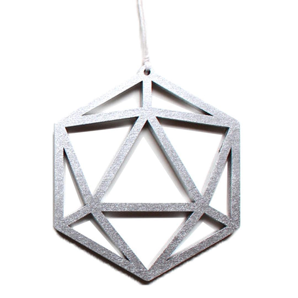 Ornament - D20 Silver by 6 by 6 Arts