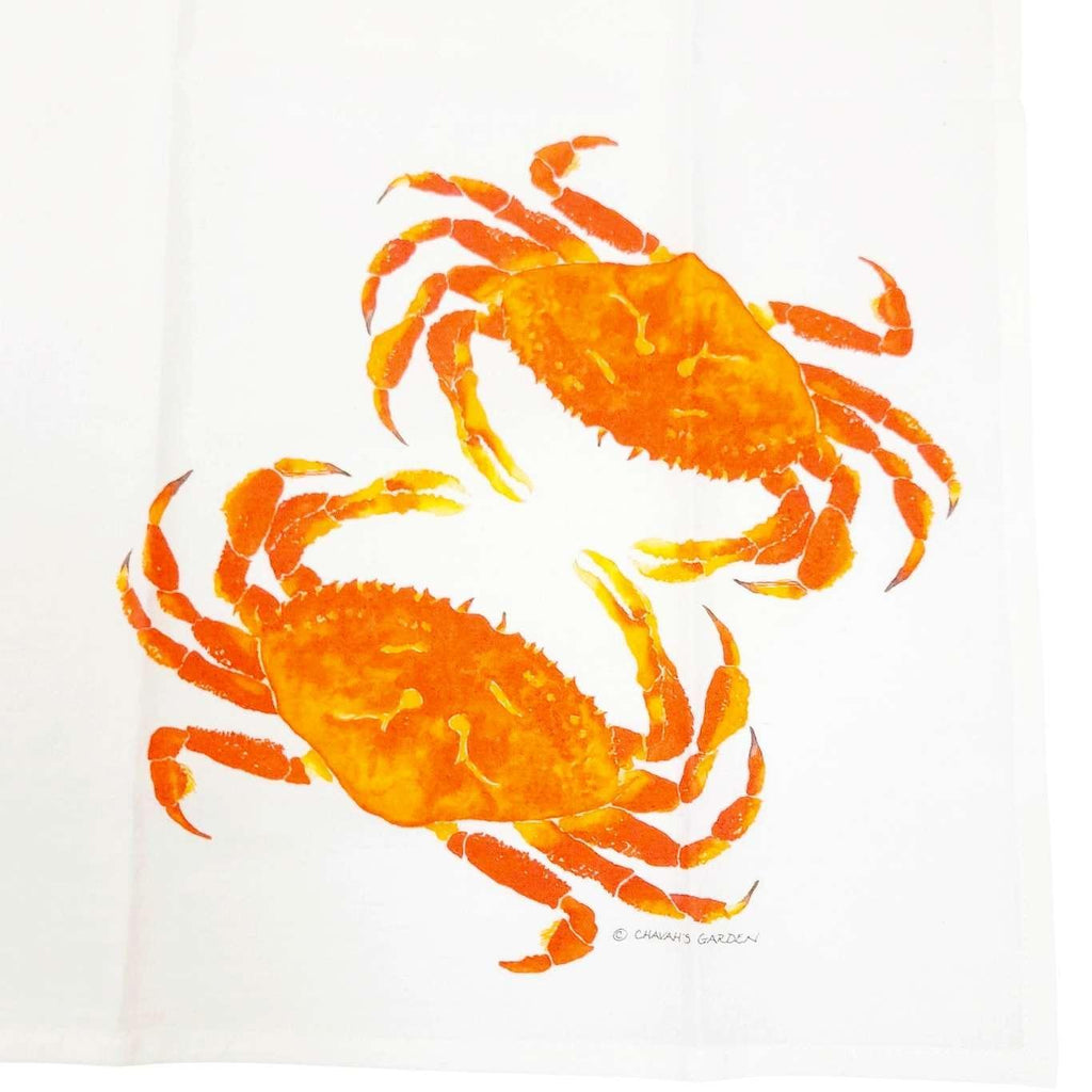 Tea Towel - Red Crabs by Chavah's Garden