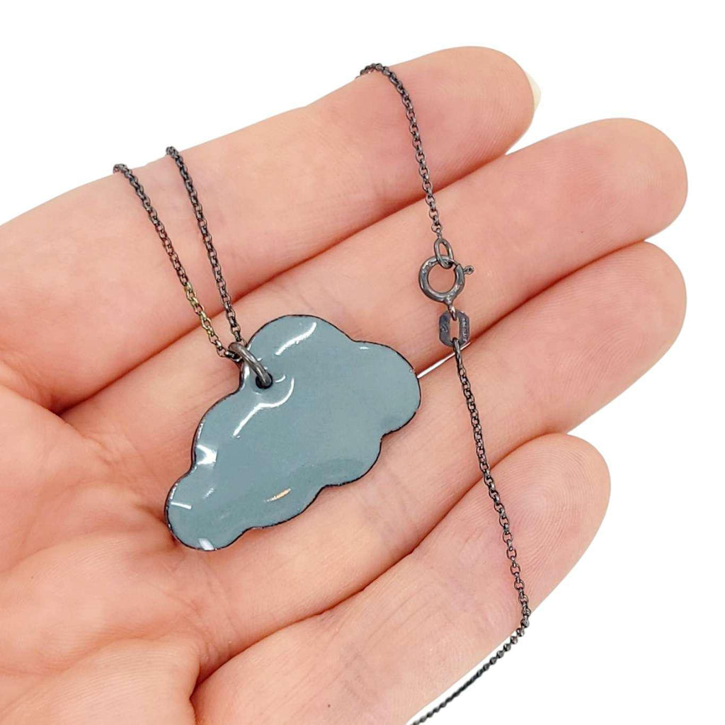 Necklace - Cloud Large Solid (Gray) by Magpie Mouse Studios