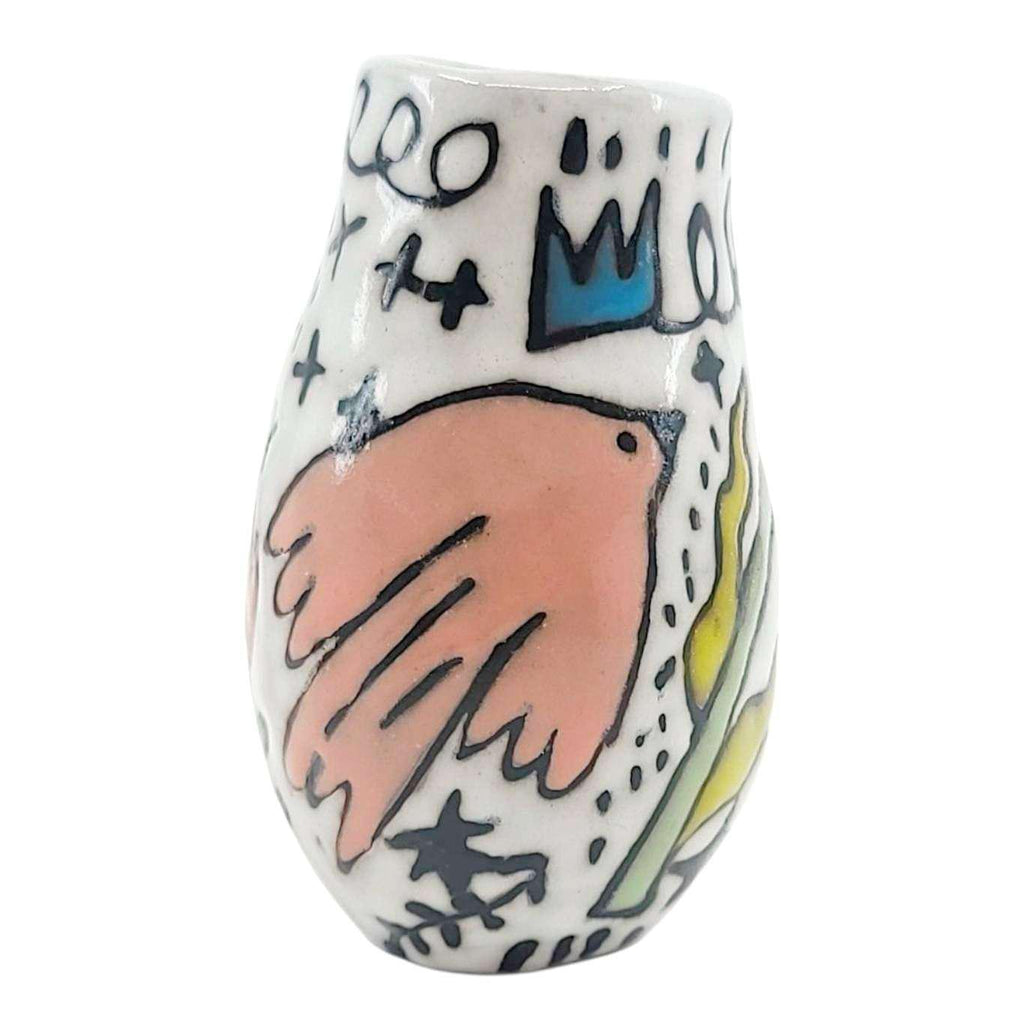 Mini Vase - Flying Birds (Whites and Grays) by Leslie Jenner