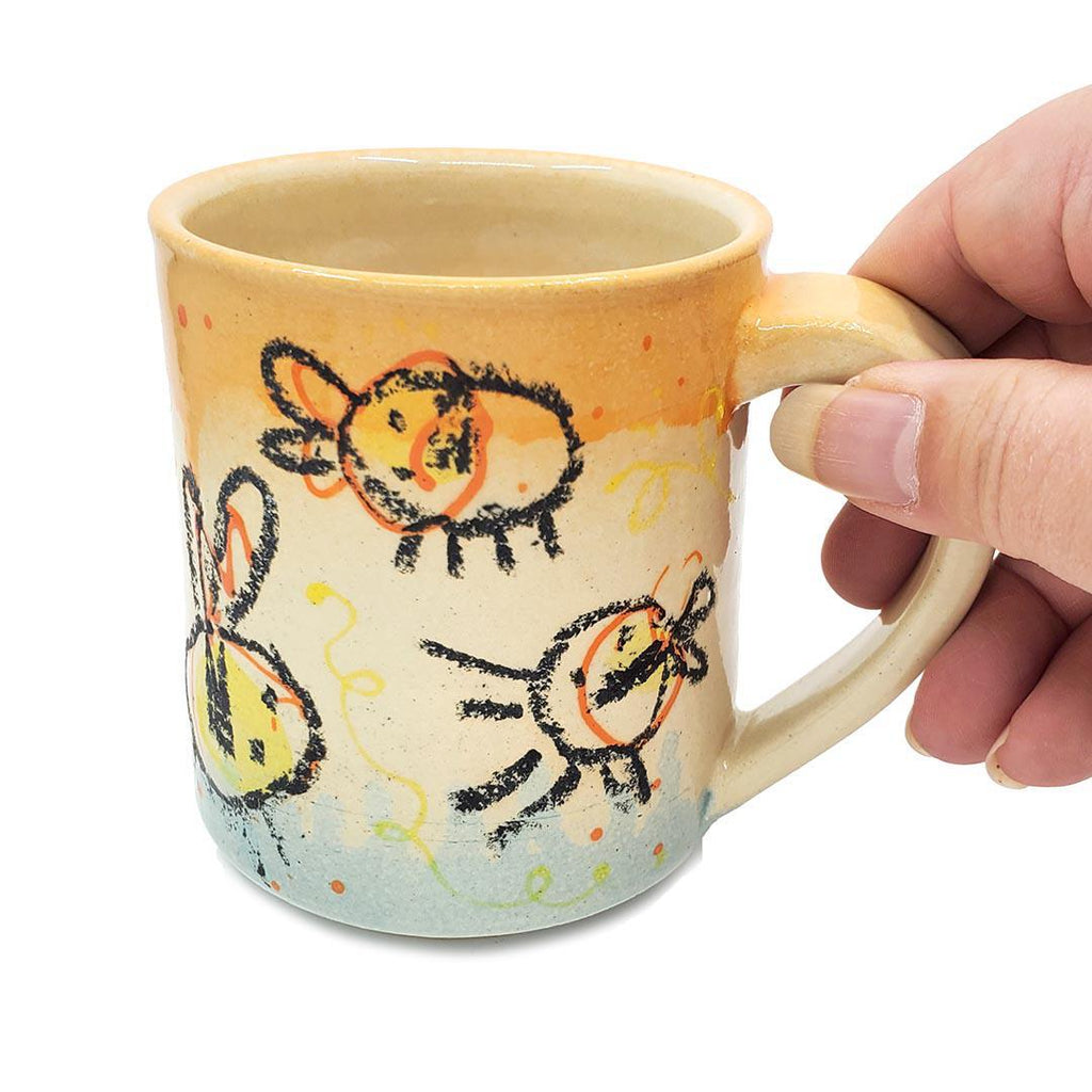 Mug - 12 oz - Scribble Bee Mug by Dwadlings