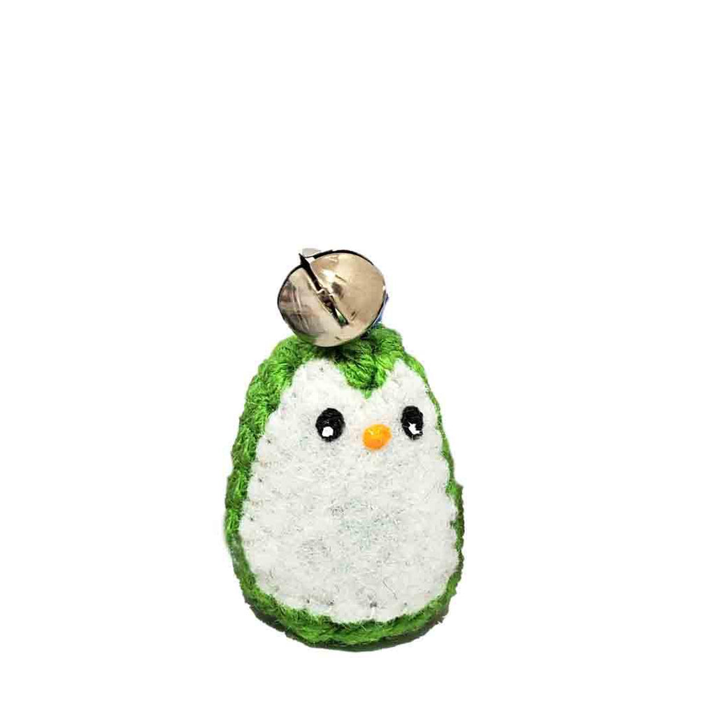 Ornament - Bright Green Penguin with Bell by Moyo Workshop