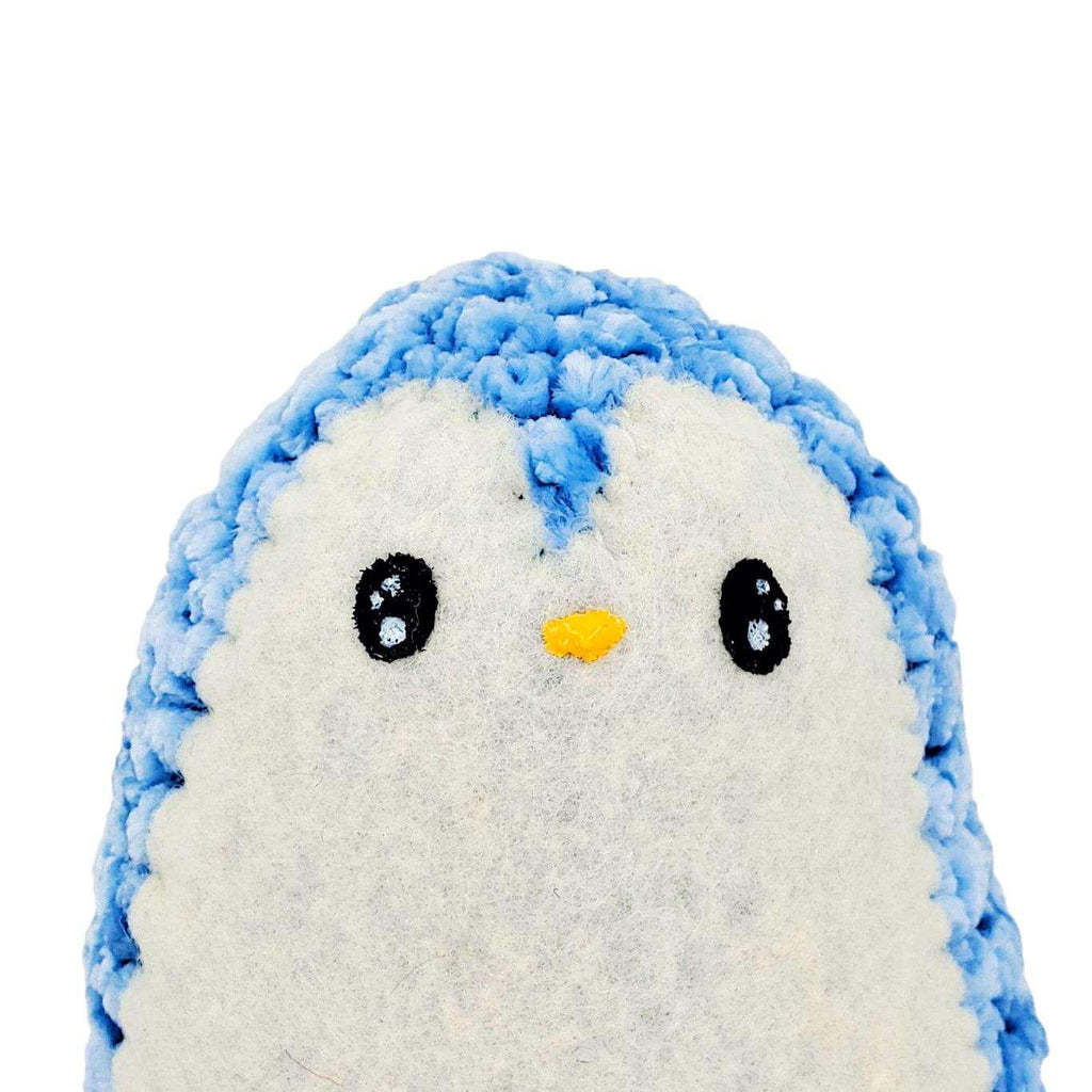 Plush Toy - Medium Penguin (Blue with Lime Green Heart) by Moyo Workshop