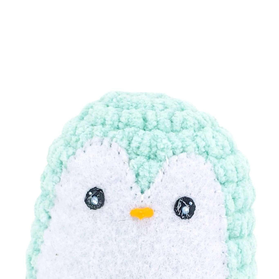 Plush Toy - Small Penguin (Mint with Coral Heart) by Moyo Workshop, image 1 of 6