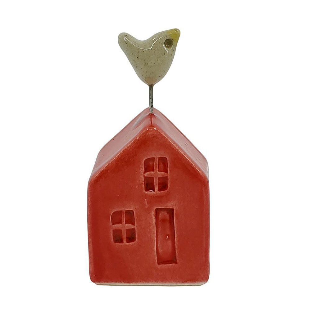 Tiny Pottery House - Red with Bird (Assorted Colors) by Tasha McKelvey