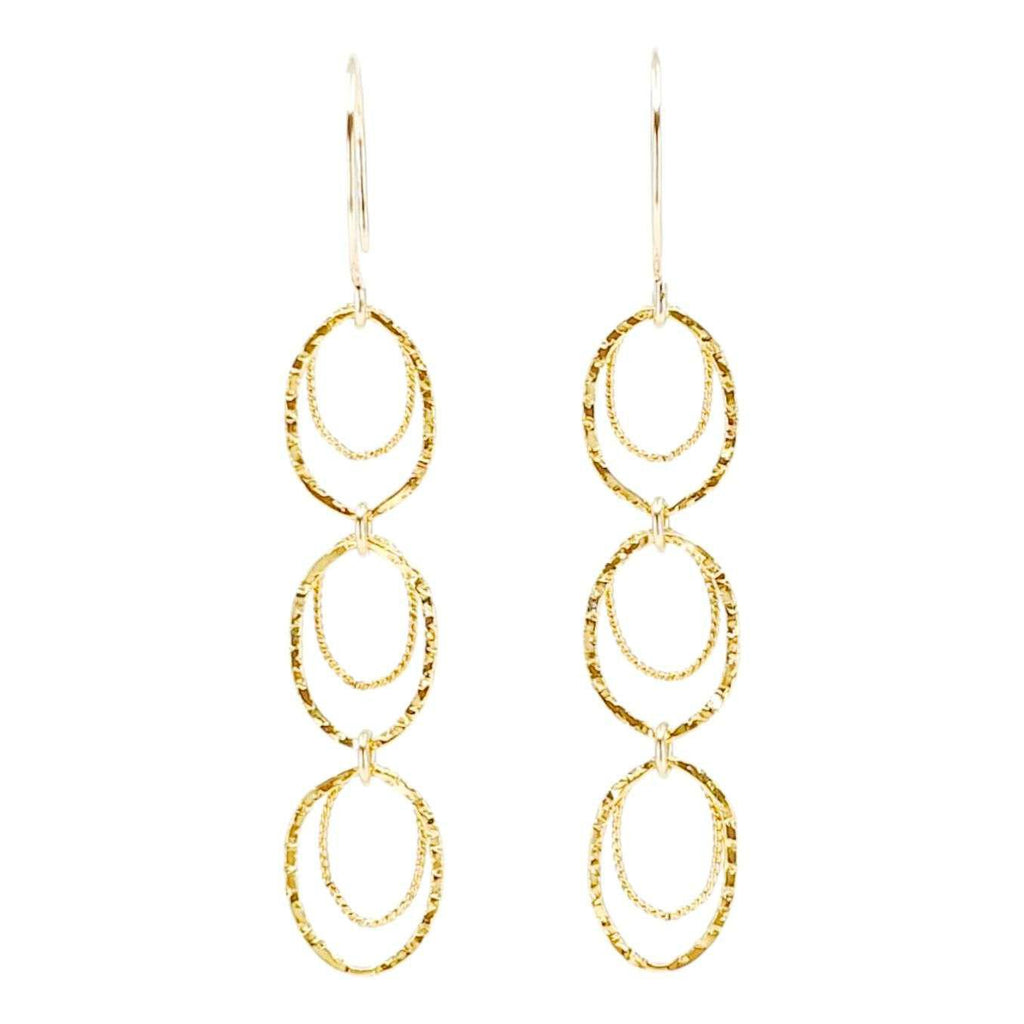 Earrings - Skipping Stone Dangles (14k Gold Fill) by Foamy Wader