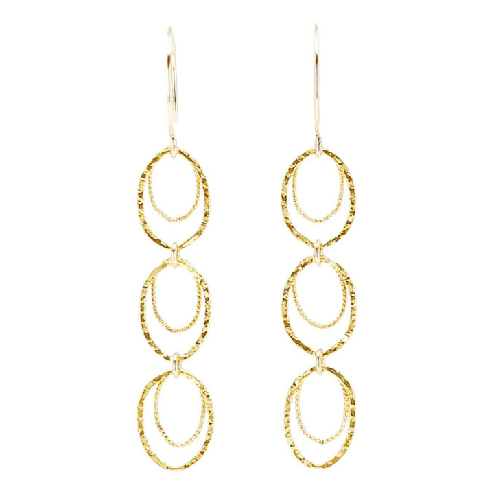 Earrings - Skipping Stone Dangles (14k Gold Fill) by Foamy Wader