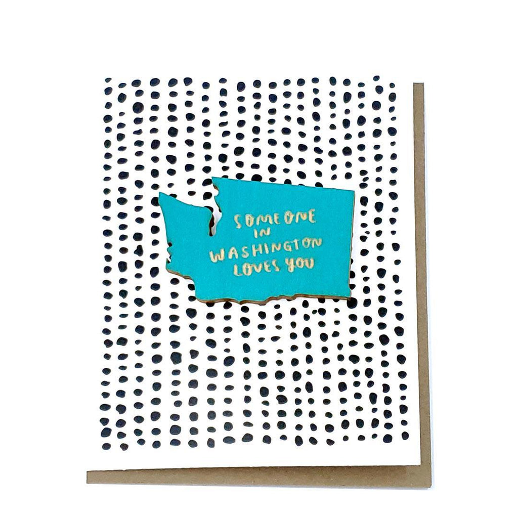 Magnet Card - Someone in WA Loves You WA State (Turquoise) by SnowMade