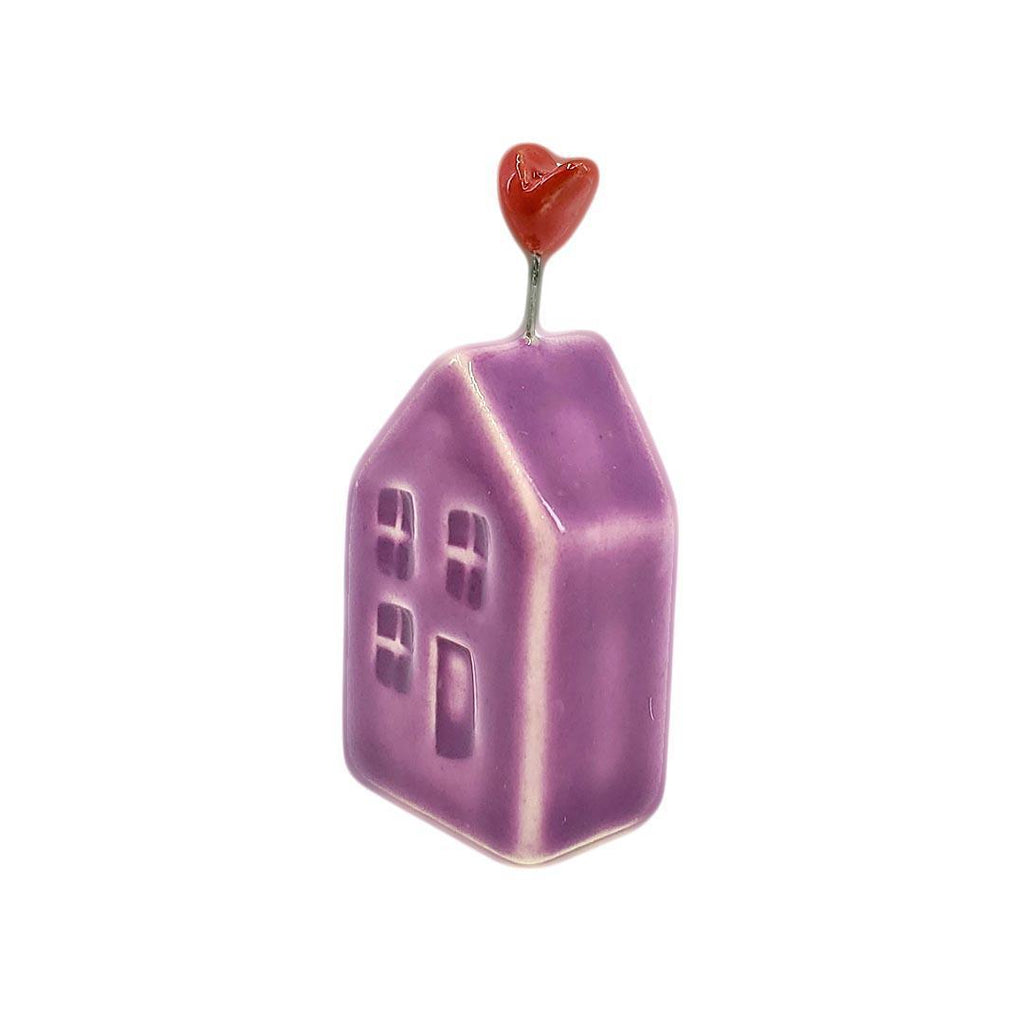 Tiny Pottery House - Magenta with Heart (Assorted Colors) by Tasha McKelvey