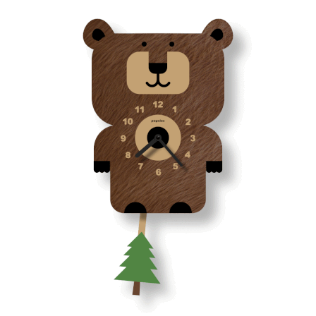 Acrylic Clock - Bear Pendulum by Popclox