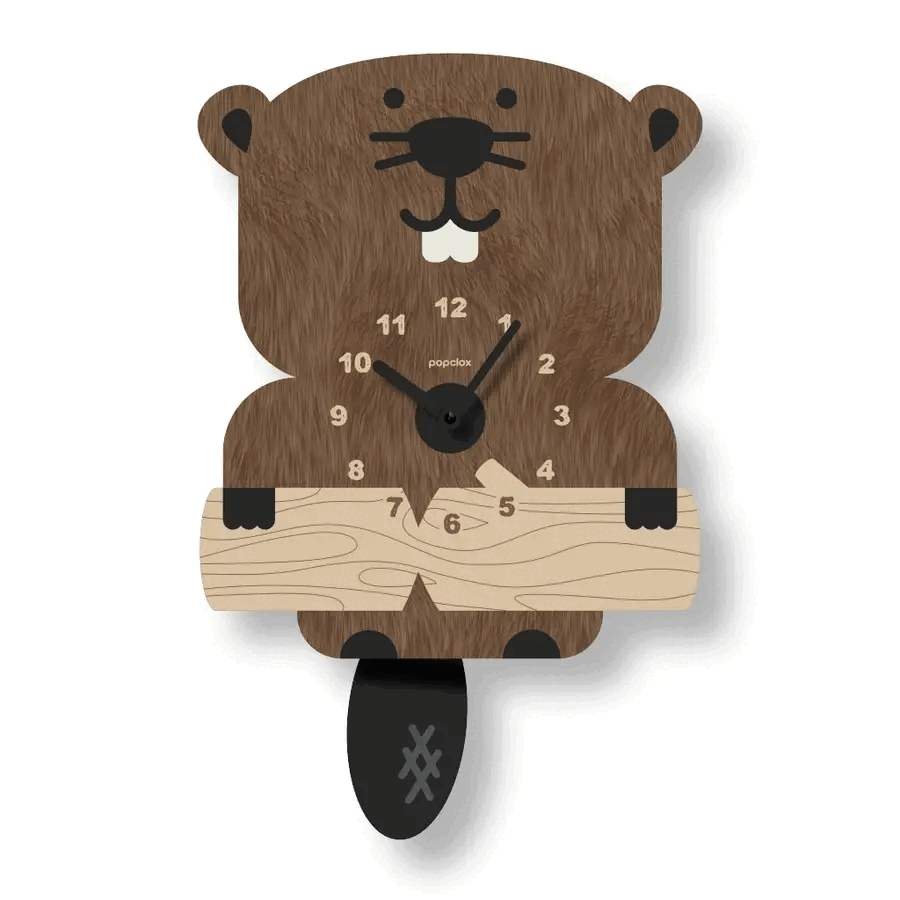 Acrylic Clock - Beaver Pendulum by Popclox