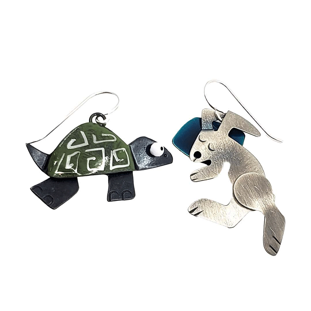 Earrings - Tortoise & Hare by Chickenscratch