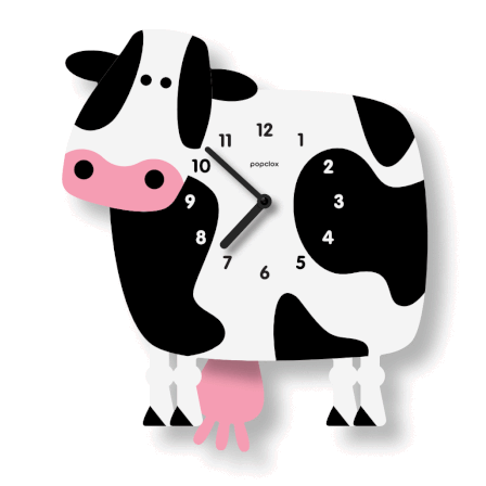 Acrylic Clock - Cow Pendulum by Popclox