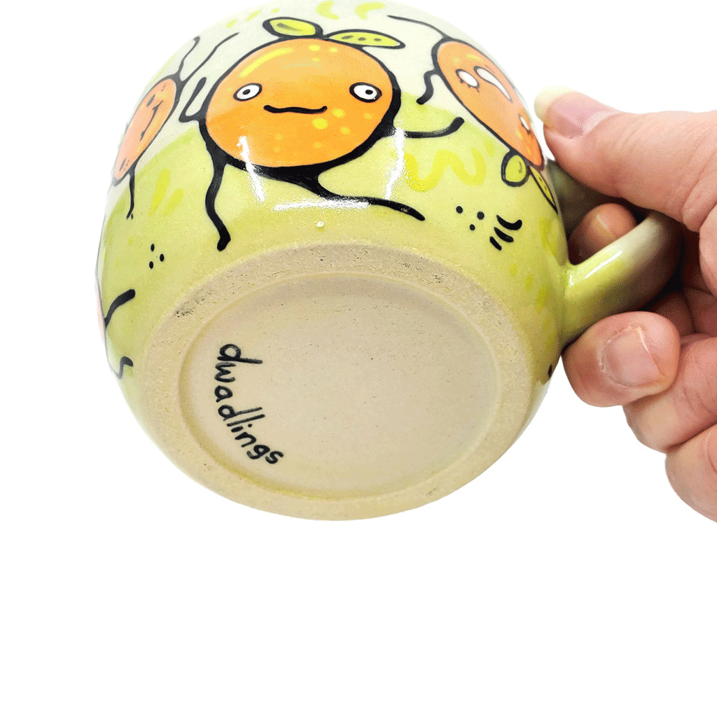 Mug - 16oz - Dancing Oranges (A - D) by Dwadlings