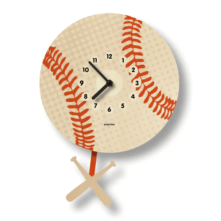 Wood Clock - Baseball Pendulum by Popclox