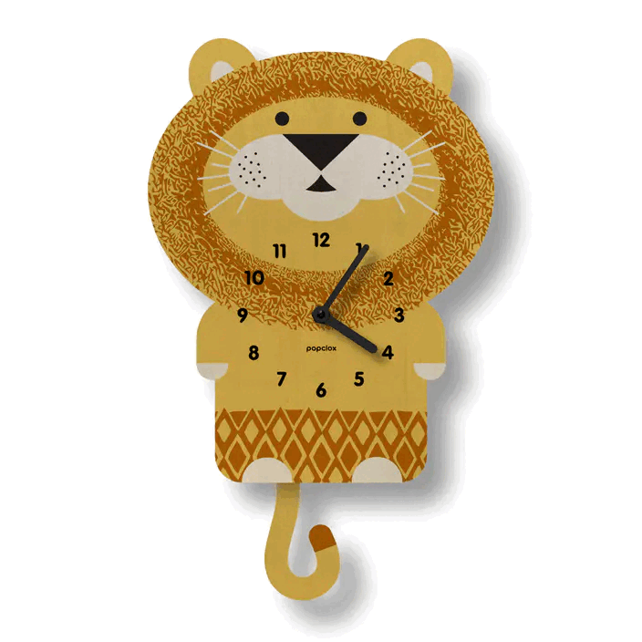 Wood Clock - Lion Pendulum by Popclox