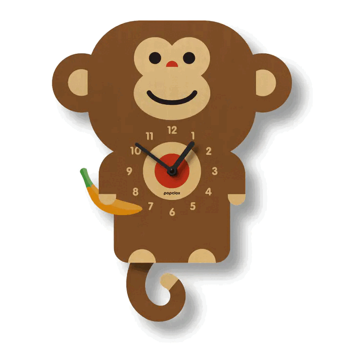 Wood Clock - Monkey Pendulum by Popclox