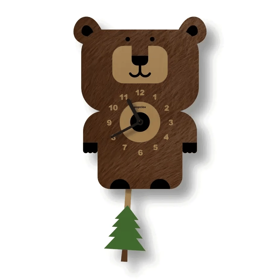 Wood Clock - Bear Pendulum by Popclox
