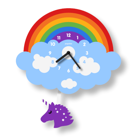 Acrylic Clock - Rainbow Unicorn (Last One!) Pendulum by Popclox