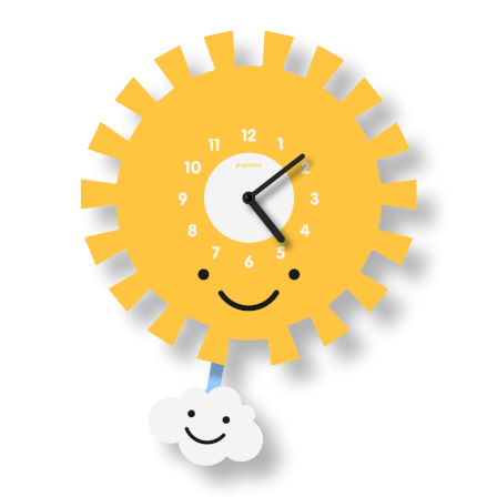 Acrylic Clock - Sun Pendulum by Popclox