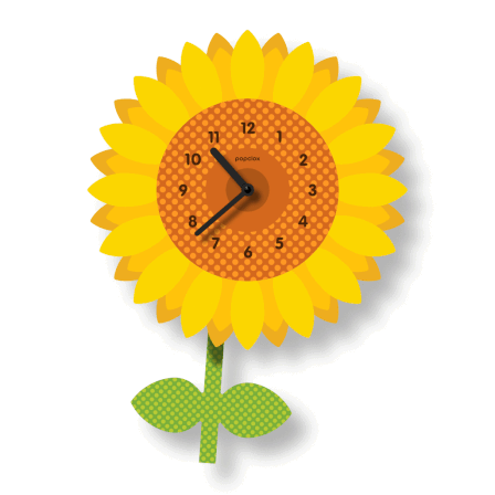 Acrylic Clock - Sunflower Pendulum by Popclox