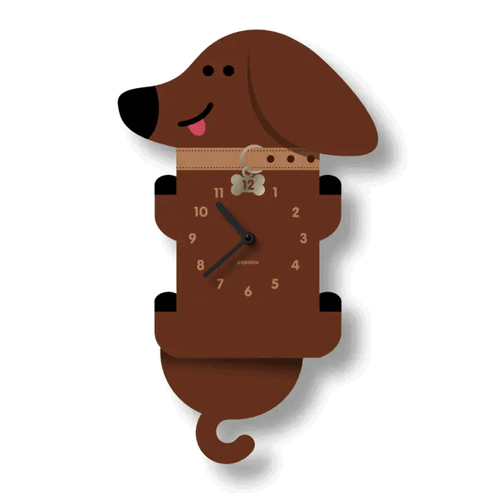 Wood Clock - Wiener Dog Pendulum by Popclox