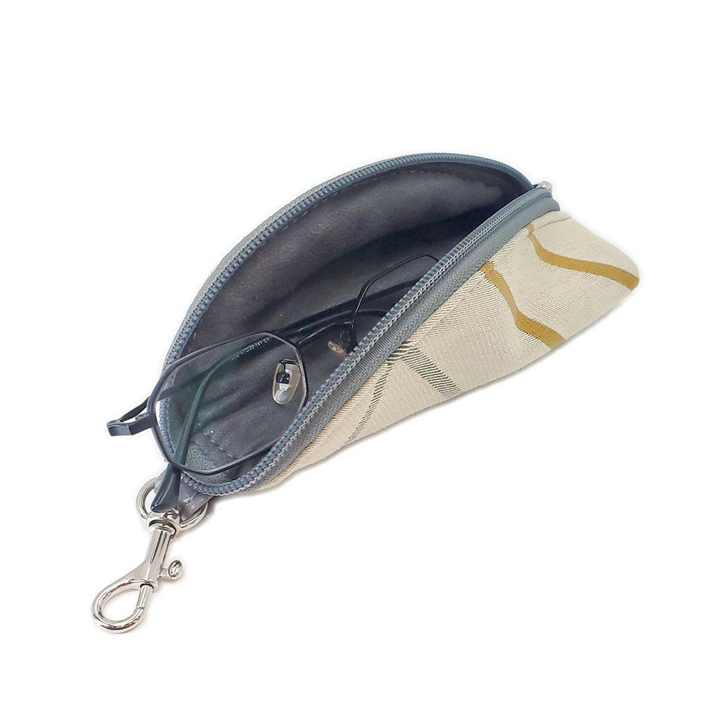 Accessory - Clip On Padded Eyeglass Case (Yellow Gray Geometric) by Crystalyn Kae