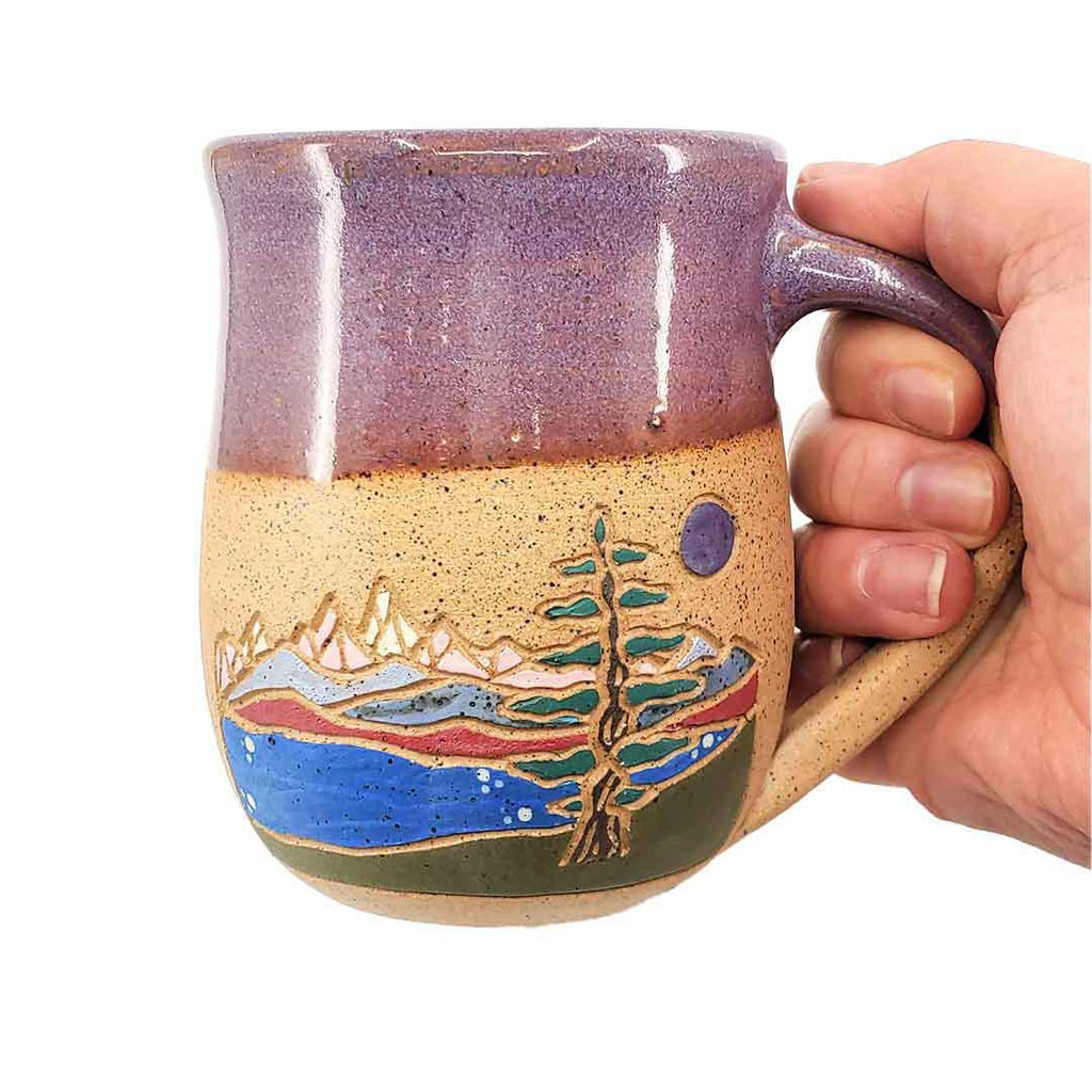 (20% Off) Mug - 16oz - Mountain Mug - Purple Morning by Forest Jeannie Pottery