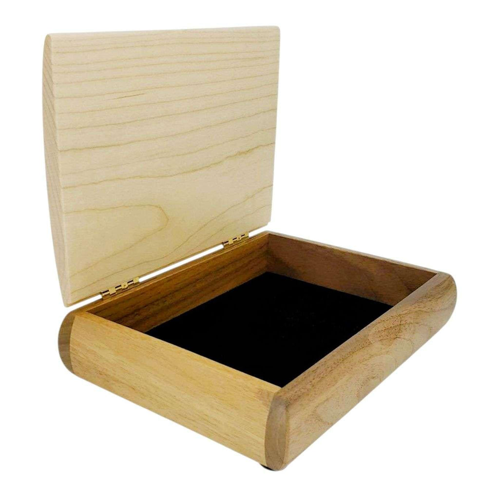 Jewelry Box - Small Tranquility Box (Curly Maple, Walnut) by Mikutowski Woodworking