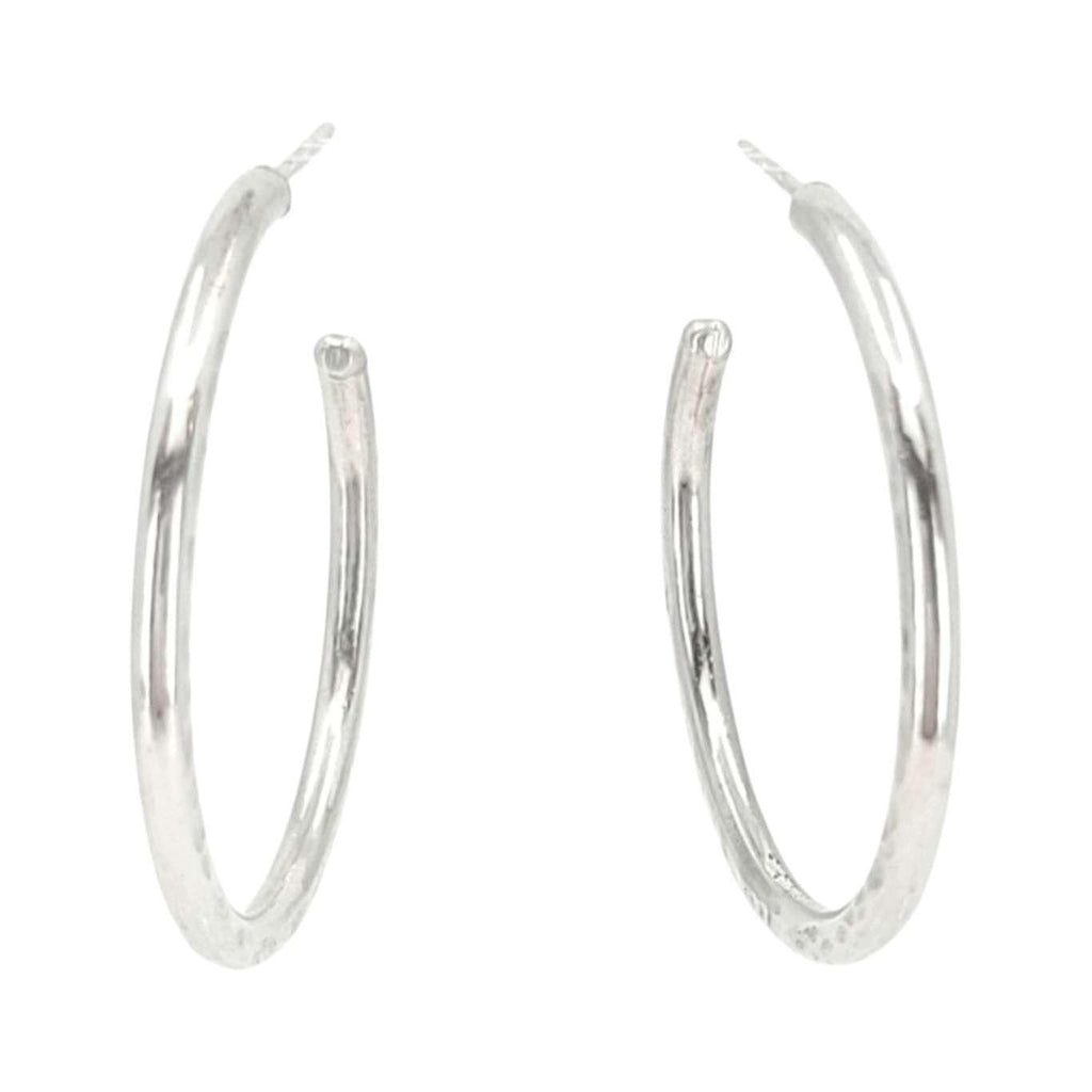Earrings - Hammered Hoops (Sterling Silver) by imakecutestuff
