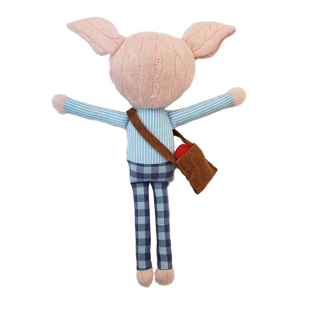 Plush - Pig in Blue Striped Shirt by Fly Little Bird