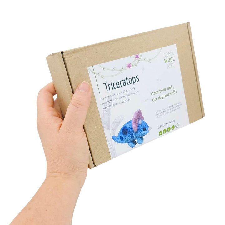DIY Kit - Needle Felting - Triceratops by Benzie Design